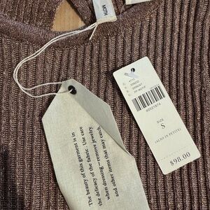 Anthropologie Women's Shimmering Brown Sweater